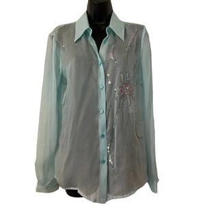 NWT Rocco Barocco sheer silk top 44